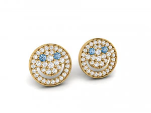 smiley emoji diamond earring 3D Print Model