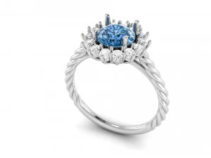 round twisted ribbon engagement ring 3D Print Model