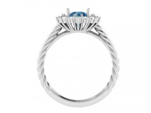 round twisted ribbon engagement ring 3D प्रिंट मॉडल