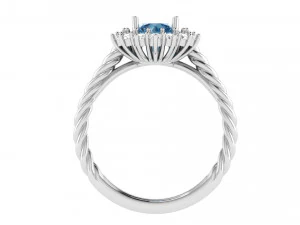 round twisted ribbon engagement ring 3D Print Model