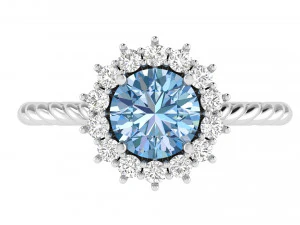 round twisted ribbon engagement ring 3D Print Model