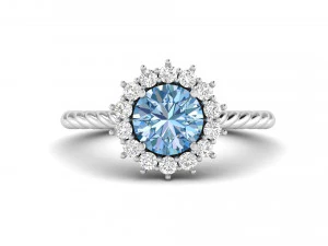 round twisted ribbon engagement ring 3D Print Model