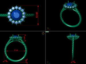 round twisted ribbon engagement ring 3D Print Model