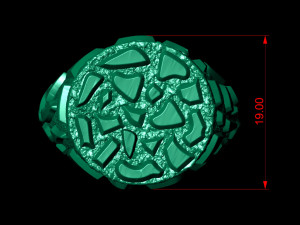 round plain gold nugget signet ring 3D Baskı Modeli