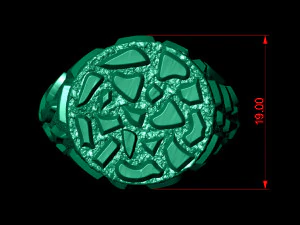 round plain gold nugget signet ring 3D Print Model