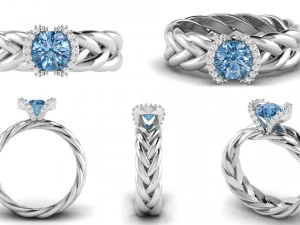 ラウンドノットの婚約指輪 3Dプリントモデル