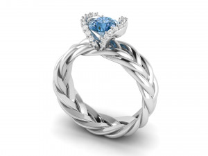 round knot engagement ring Modèles 3D en vedette