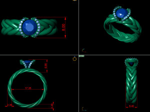 round knot engagement ring Modèles 3D en vedette