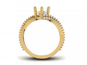 promise band twisted engagement ring 3D Baskı Modeli