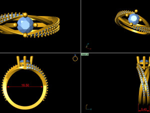 promise band twisted engagement ring 3D Baskı Modeli
