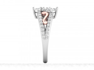 princess cut ribbon engagement ring 3D Print Model