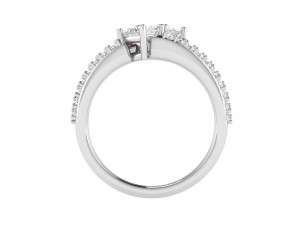 princess cut ribbon engagement ring 3D Print Model
