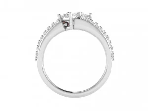 princess cut ribbon engagement ring 3D Print Model