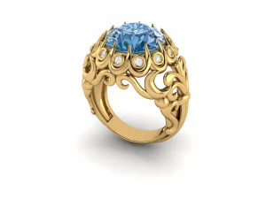 lady coktail ring 3D Print Model