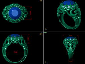 lady coktail ring 3D Druckmodell