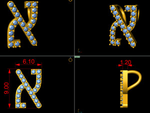 herbew small letter pendant Modelo de Impressão 3D