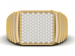 gents diamond signet ring 3D Print Model