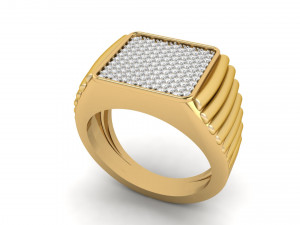 gents diamond signet ring 3D Print Model
