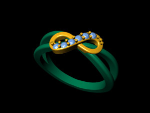 engagement infinity diamond ring 3D printmodel