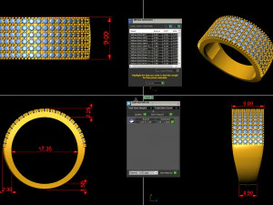 diamond stubborn band 6 rows 3D Print Model