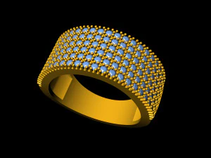 diamond stubborn band 6 rows 3D Print Model