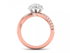 diamond cluster flower ring 3D Print Model
