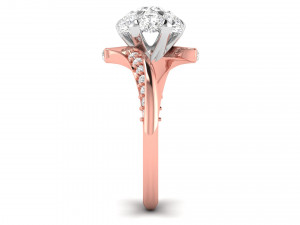 diamond cluster flower ring 3D 프린트 모델