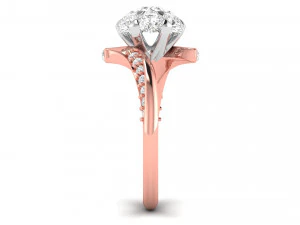 diamond cluster flower ring 3D Print Model
