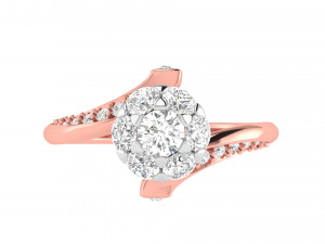 diamond cluster flower ring 3D 프린트 모델