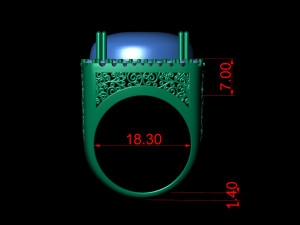 cabochon oval stone ring Modelo de impresión 3D