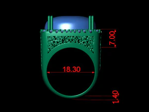 cabochon oval stone ring 3D Print Model