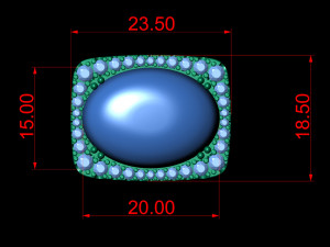 cabochon oval stone ring Modelo de impresión 3D