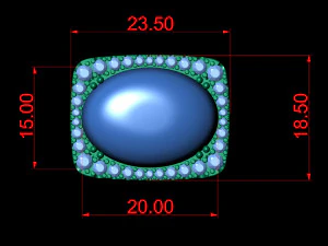 cabochon oval stone ring 3D Print Model
