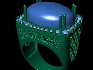 cabochon oval stone ring 3D Print Model