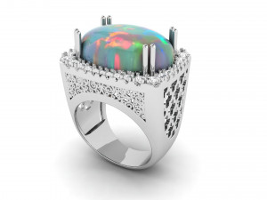 cabochon oval stone ring Modelo de impresión 3D