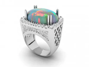 cabochon oval stone ring 3D Print Model