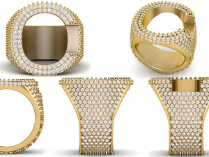 Cレターダイヤモンドリング 3Dプリントモデル