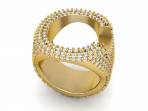 c letter diamond ring 3D Print Model