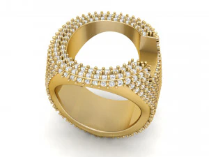 c letter diamond ring 3D Print Model