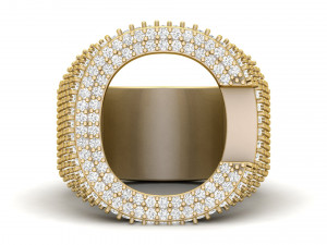 c letter diamond ring 3D Print Model