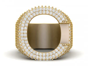 c letter diamond ring 3D Print Model