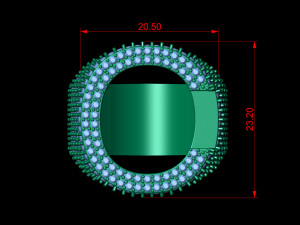 c letter diamond ring 3D Print Model