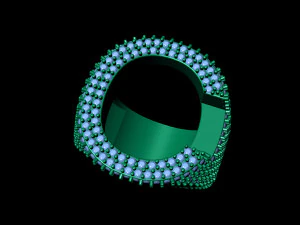 c letter diamond ring 3D Print Model