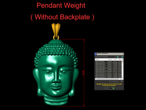 buddha hollow head pendant with backplate 3D Baskı Modeli