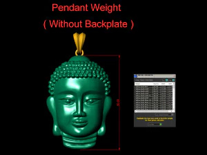 buddha hollow head pendant with backplate 3D Print Model
