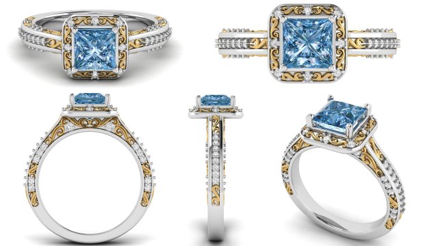 bridal engagement ring 005 3D Print Model .c4d .max .obj .3ds .fbx .stl .blend 