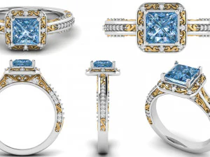 обручальное кольцо невесты 005 3D Принт Модель