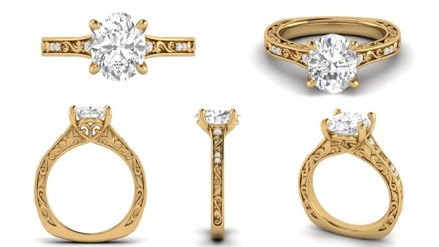 bridal engagement ring 3D Принт Модель .c4d .max .obj .3ds .fbx .stl .blend