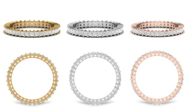 princess cut square diamond eternity band Modelo de Impressão 3D .c4d .max .obj .3ds .fbx .stl .blend 