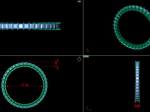 princess cut square diamond eternity band Modelo de Impressão 3D